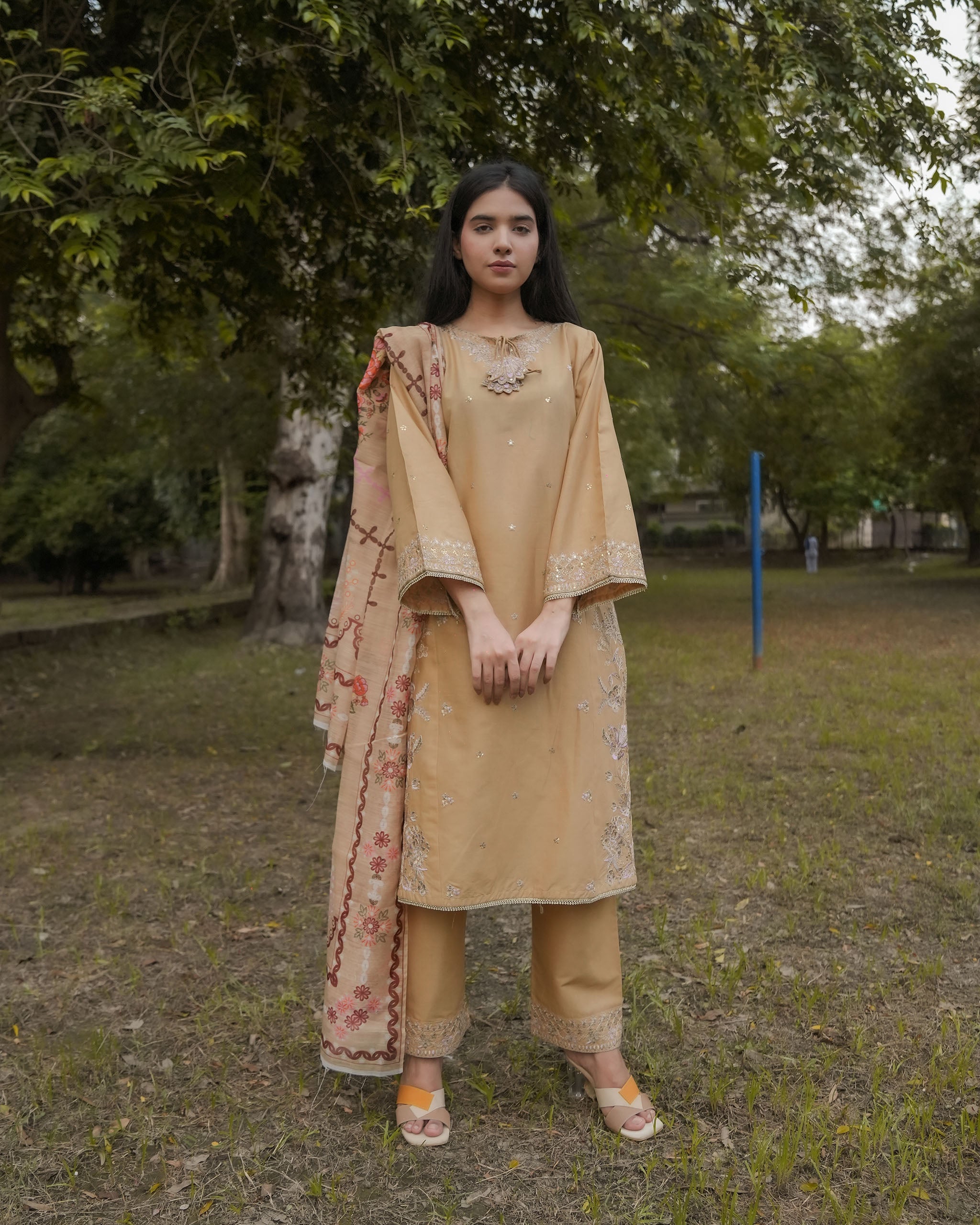 Attirepret – Beige Cotton 3-Piece Suit