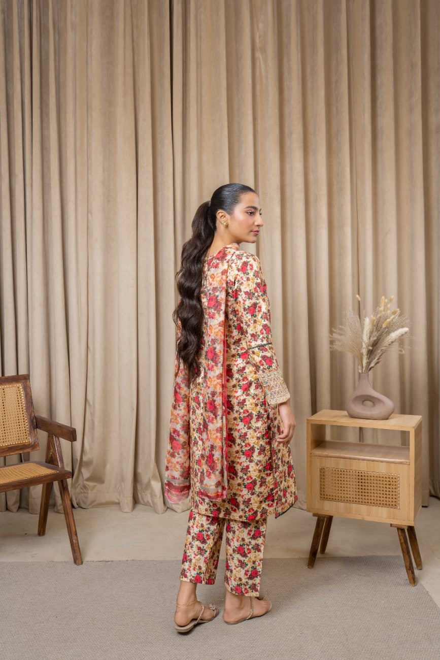 Floral Bliss 3-Piece Cambric Suit