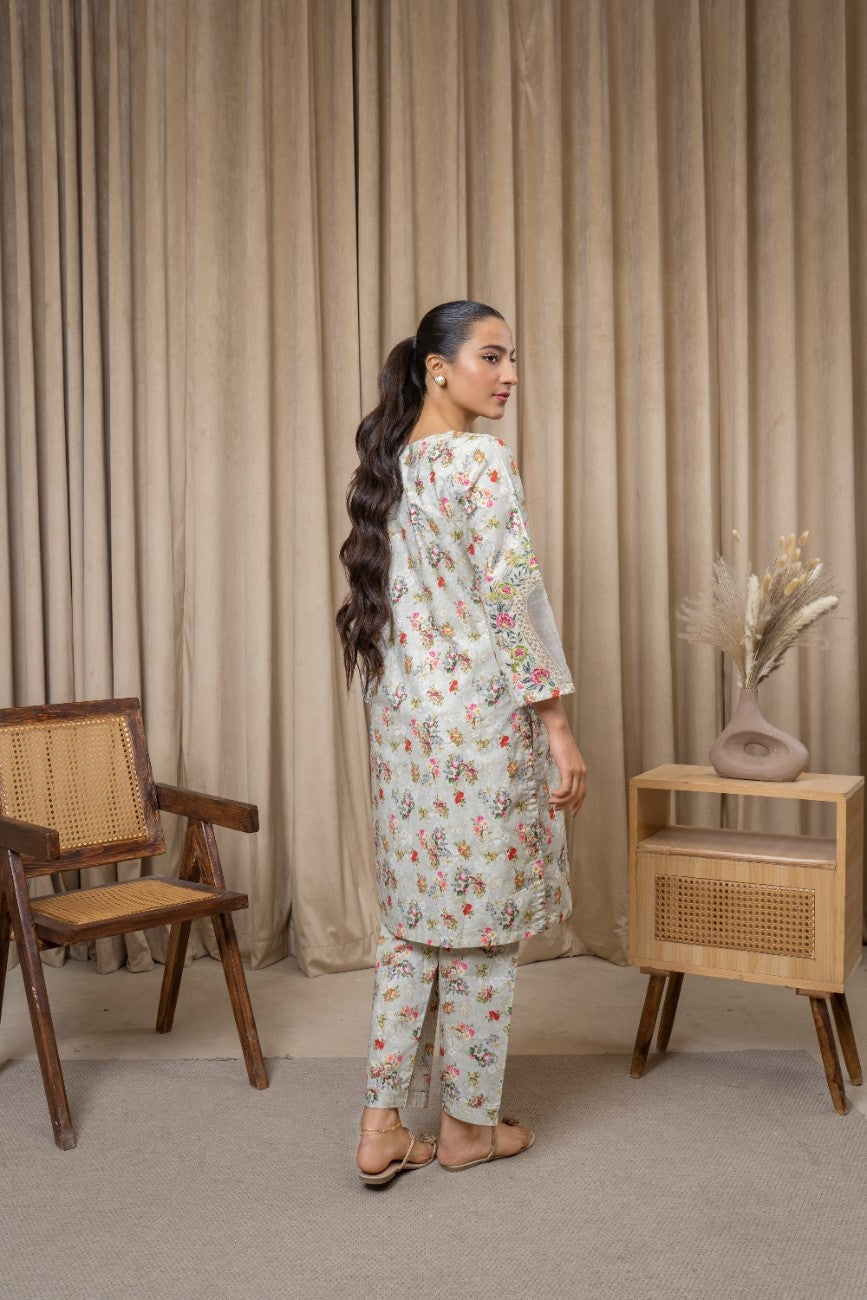 Graceful Bloom Cambric 2-Piece Suit