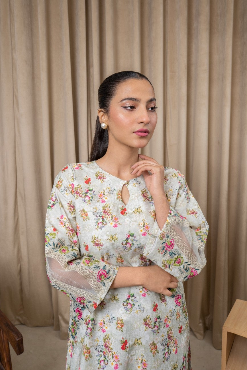 Graceful Bloom Cambric 2-Piece Suit