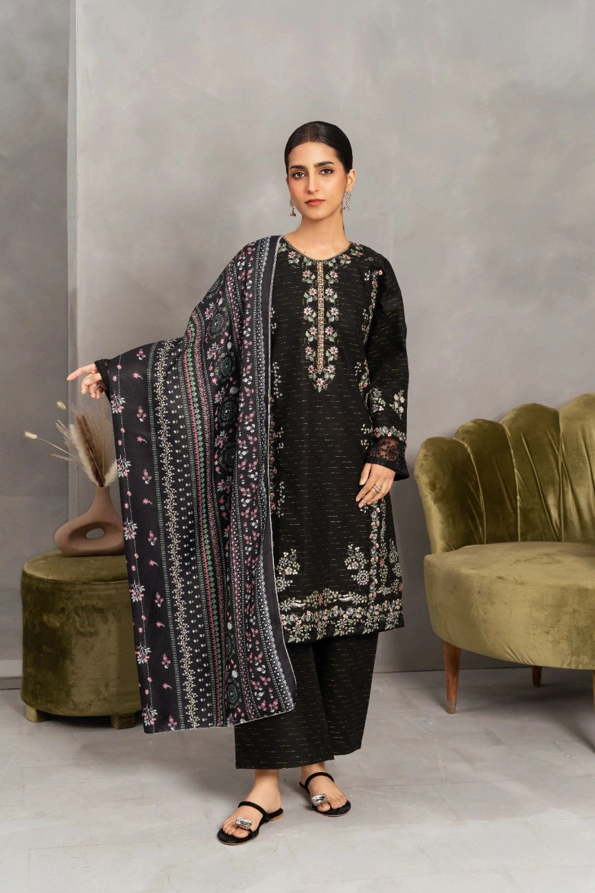 Embroidered Black Kurta Set - Attirepret