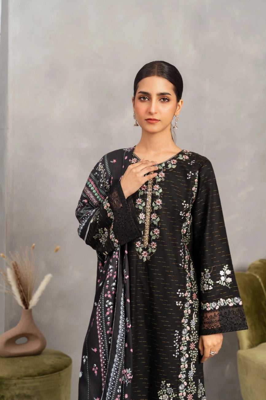 Embroidered Black Kurta Set - Attirepret