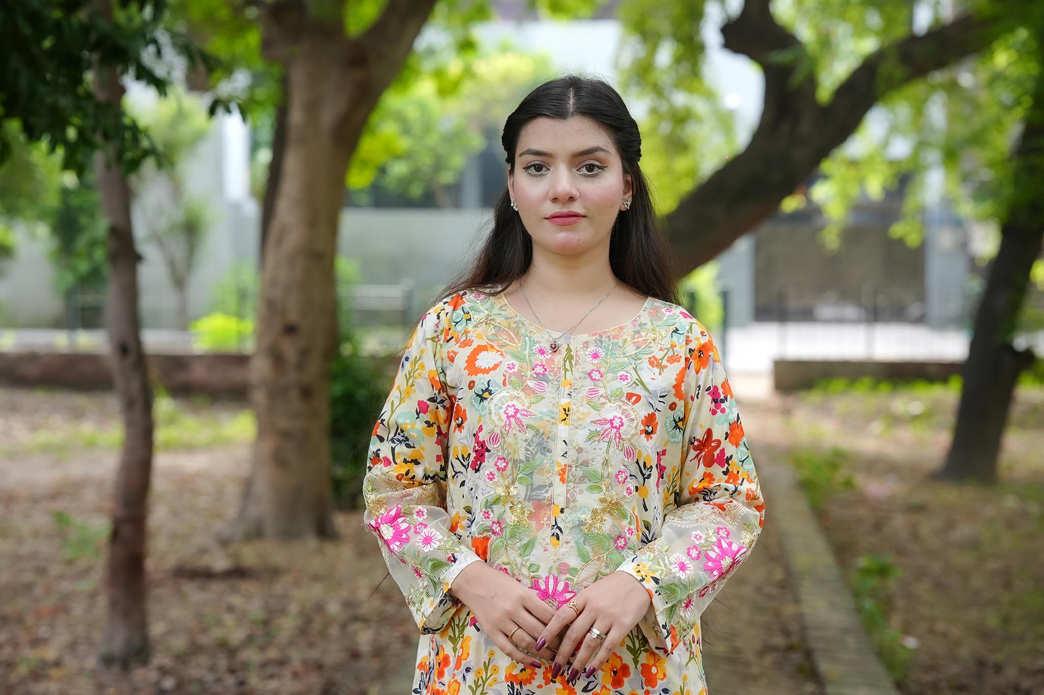 Veloria – Floral Elegance 3 Piece Cotton Suit by Attirepret