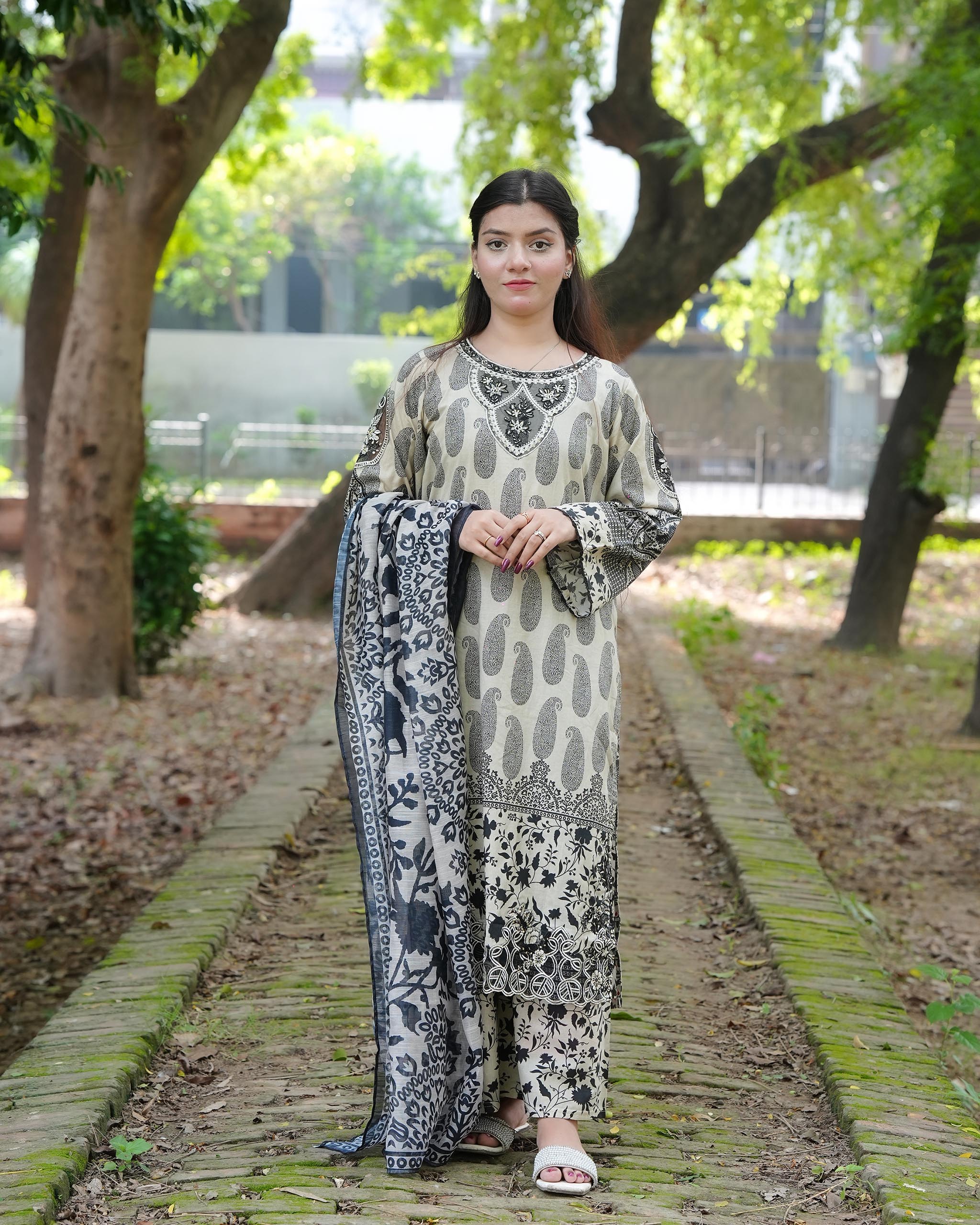 Veloria by Attirepret – Printed Cotton 3 Piece Suit