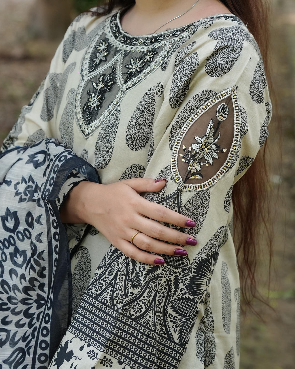 Veloria by Attirepret – Printed Cotton 3 Piece Suit