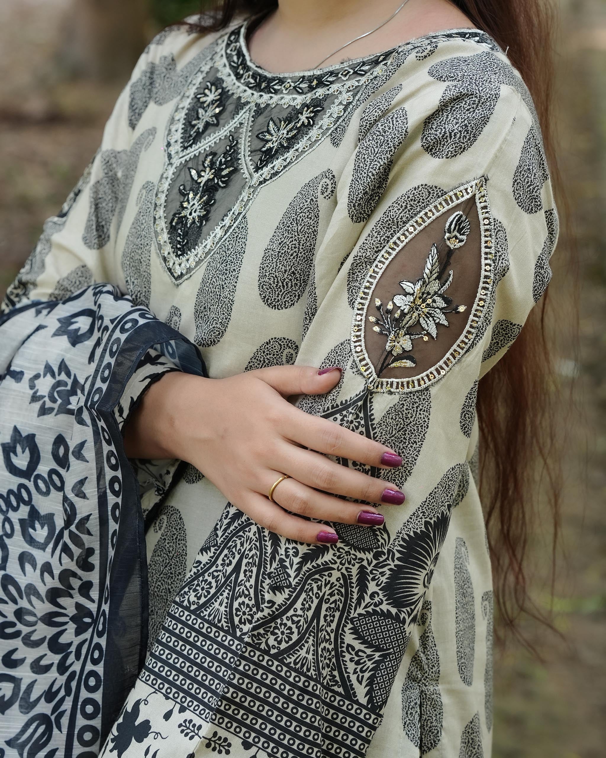 Veloria by Attirepret – Printed Cotton 3 Piece Suit