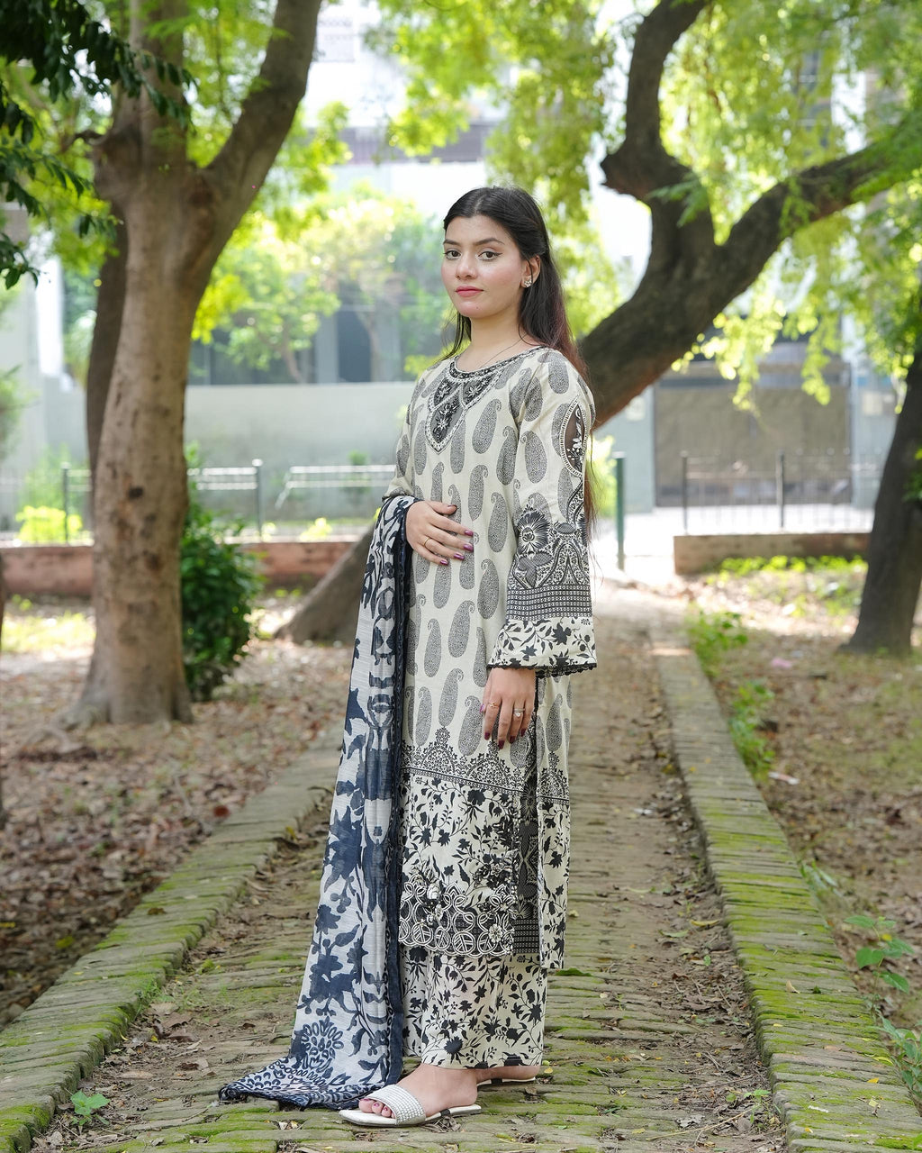 Veloria by Attirepret – Printed Cotton 3 Piece Suit