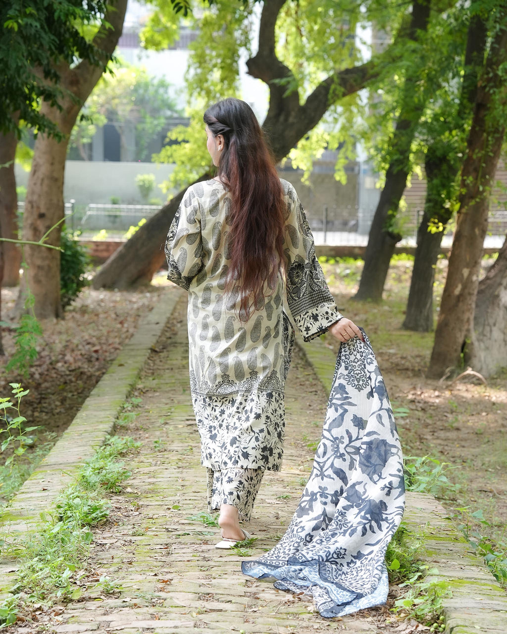 Veloria by Attirepret – Printed Cotton 3 Piece Suit