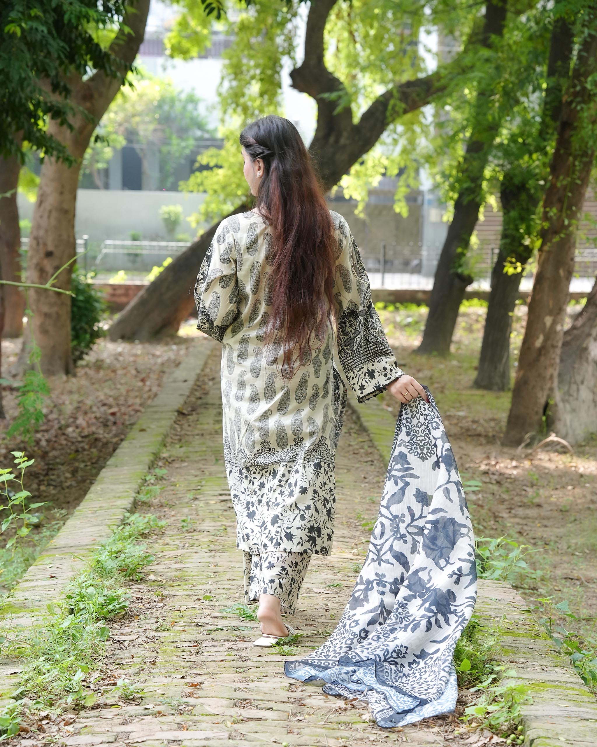 Veloria by Attirepret – Printed Cotton 3 Piece Suit