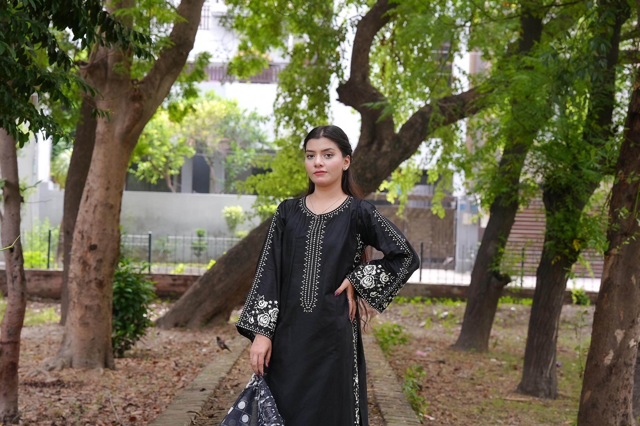 AttirePret Black 3-Piece Cotton Suit