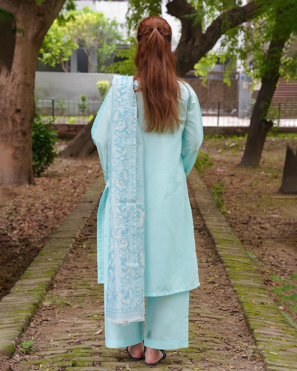 AttirePret Electric Blue 3-Piece Cotton Suit