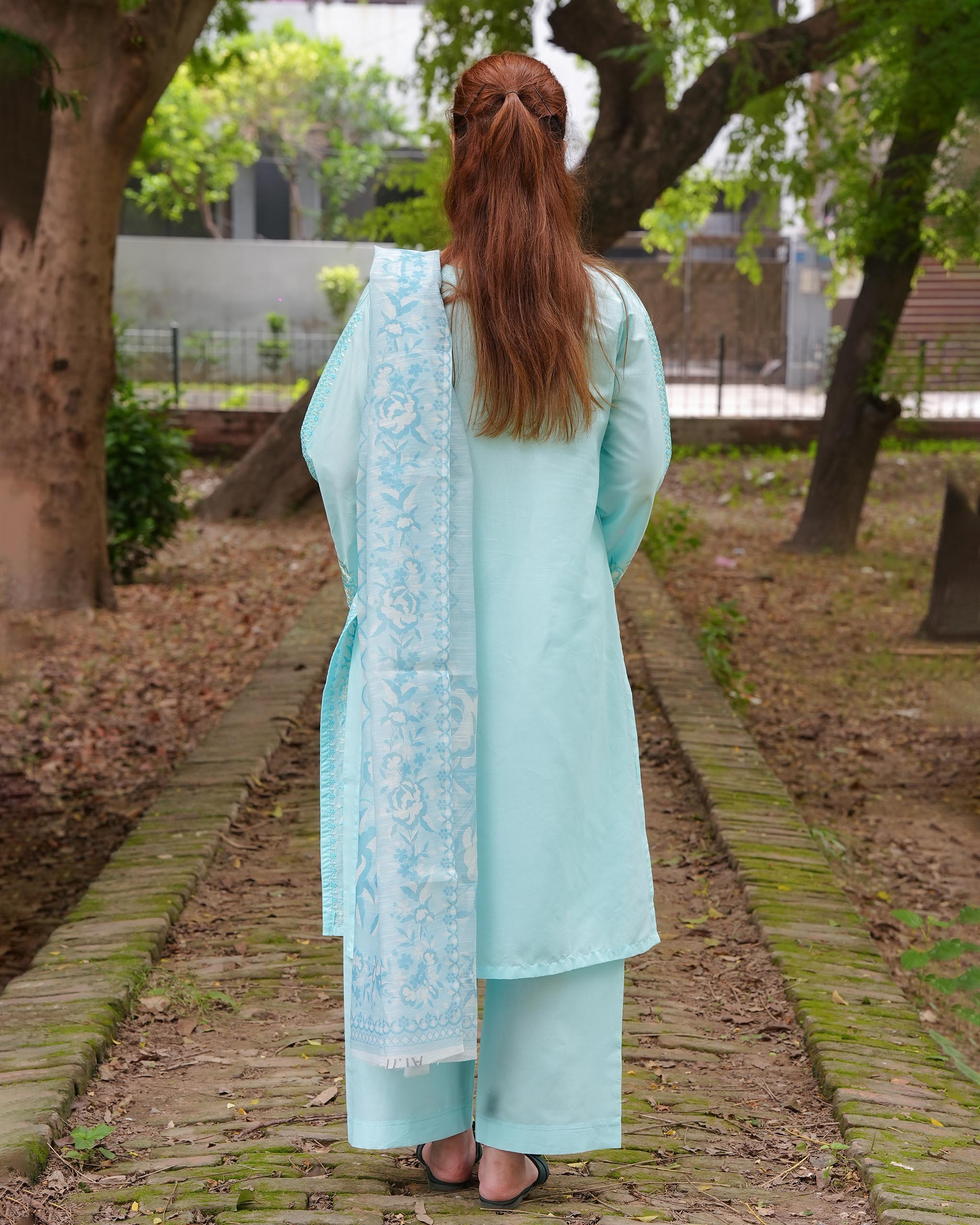 AttirePret Electric Blue 3-Piece Cotton Suit