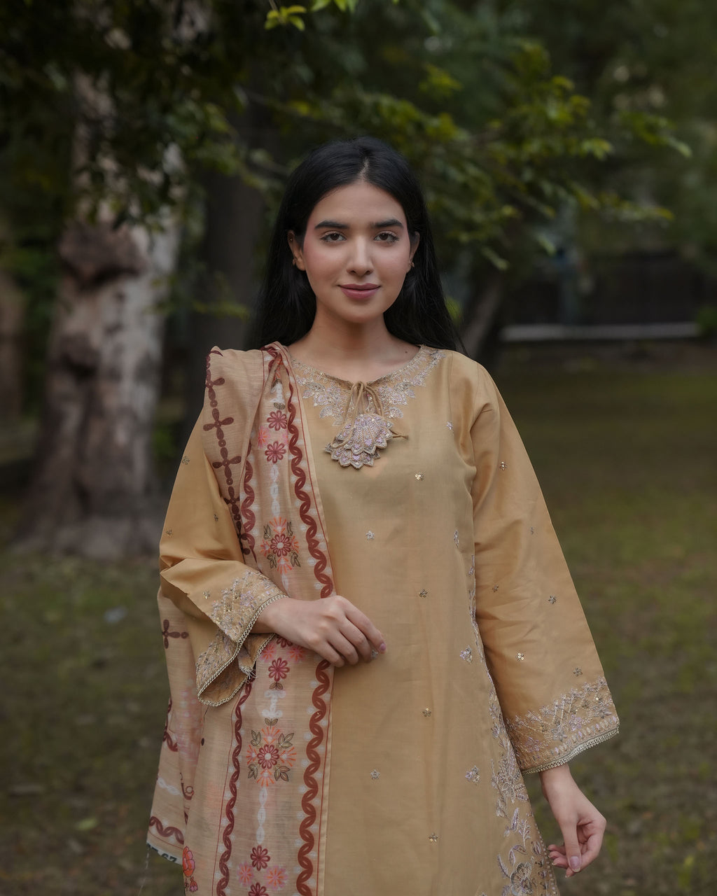 Attirepret – Beige Cotton 3-Piece Suit