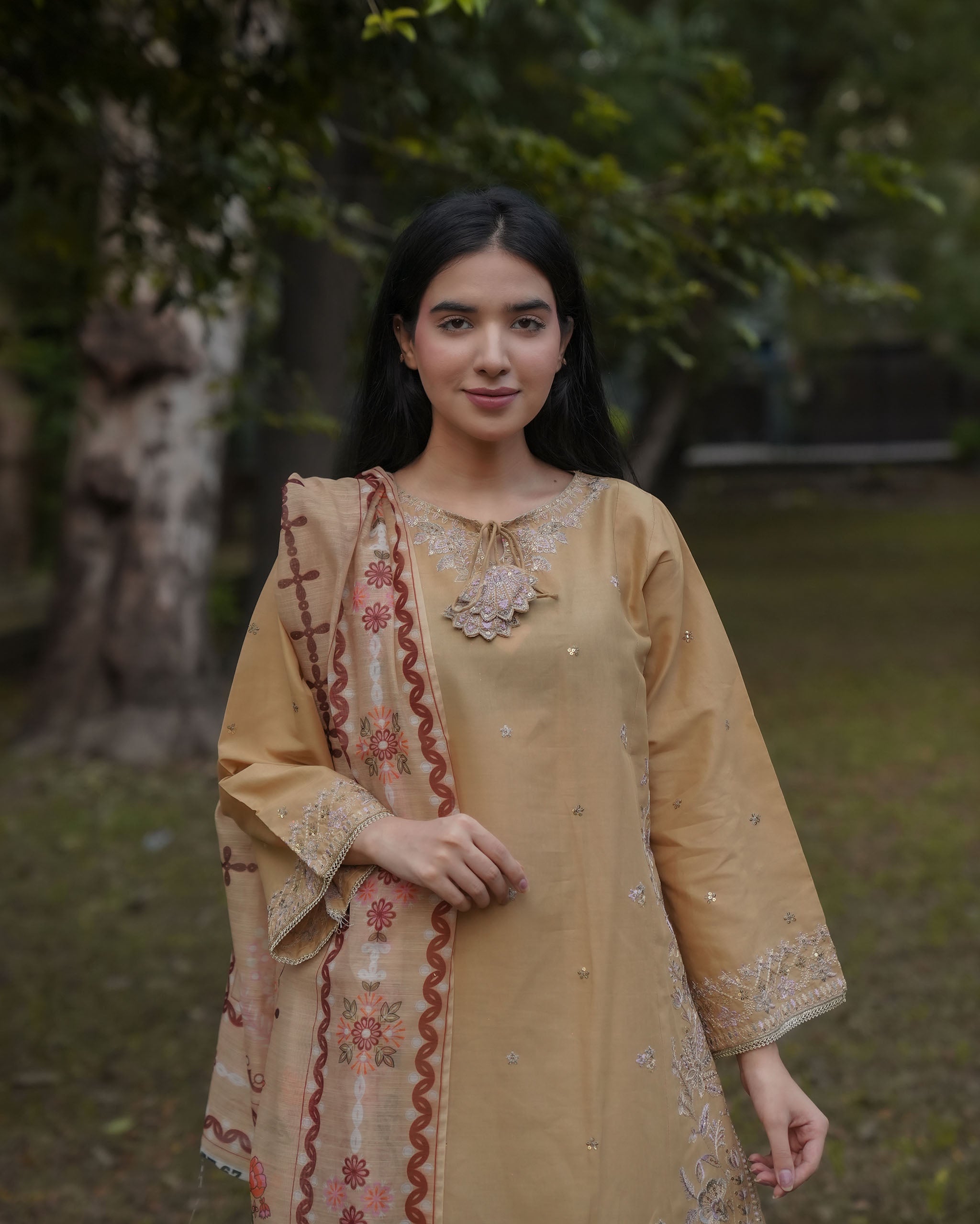 Attirepret – Beige Cotton 3-Piece Suit