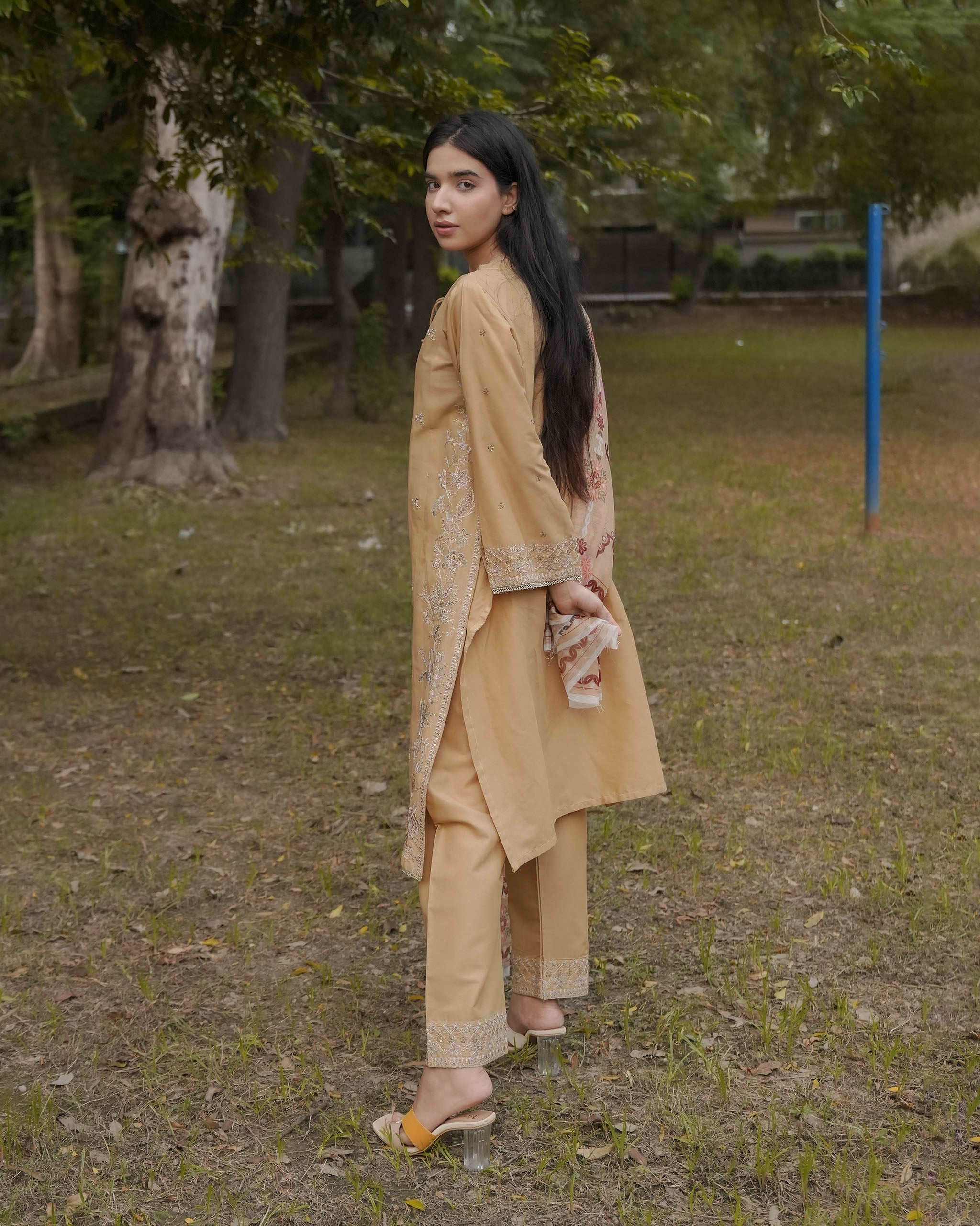 Attirepret – Beige Cotton 3-Piece Suit