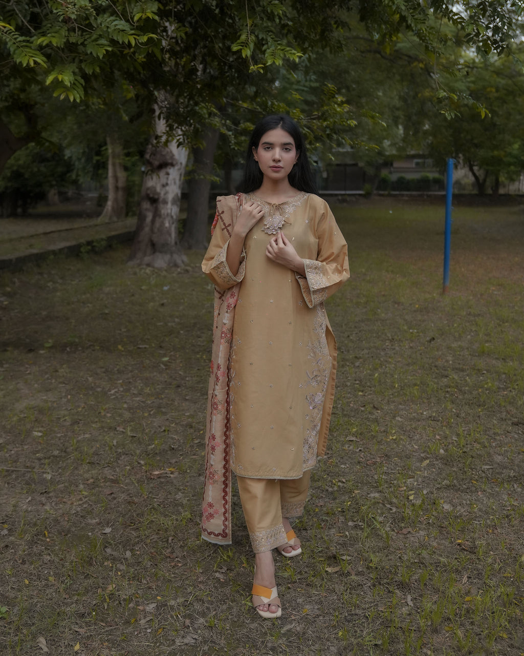 Attirepret – Beige Cotton 3-Piece Suit