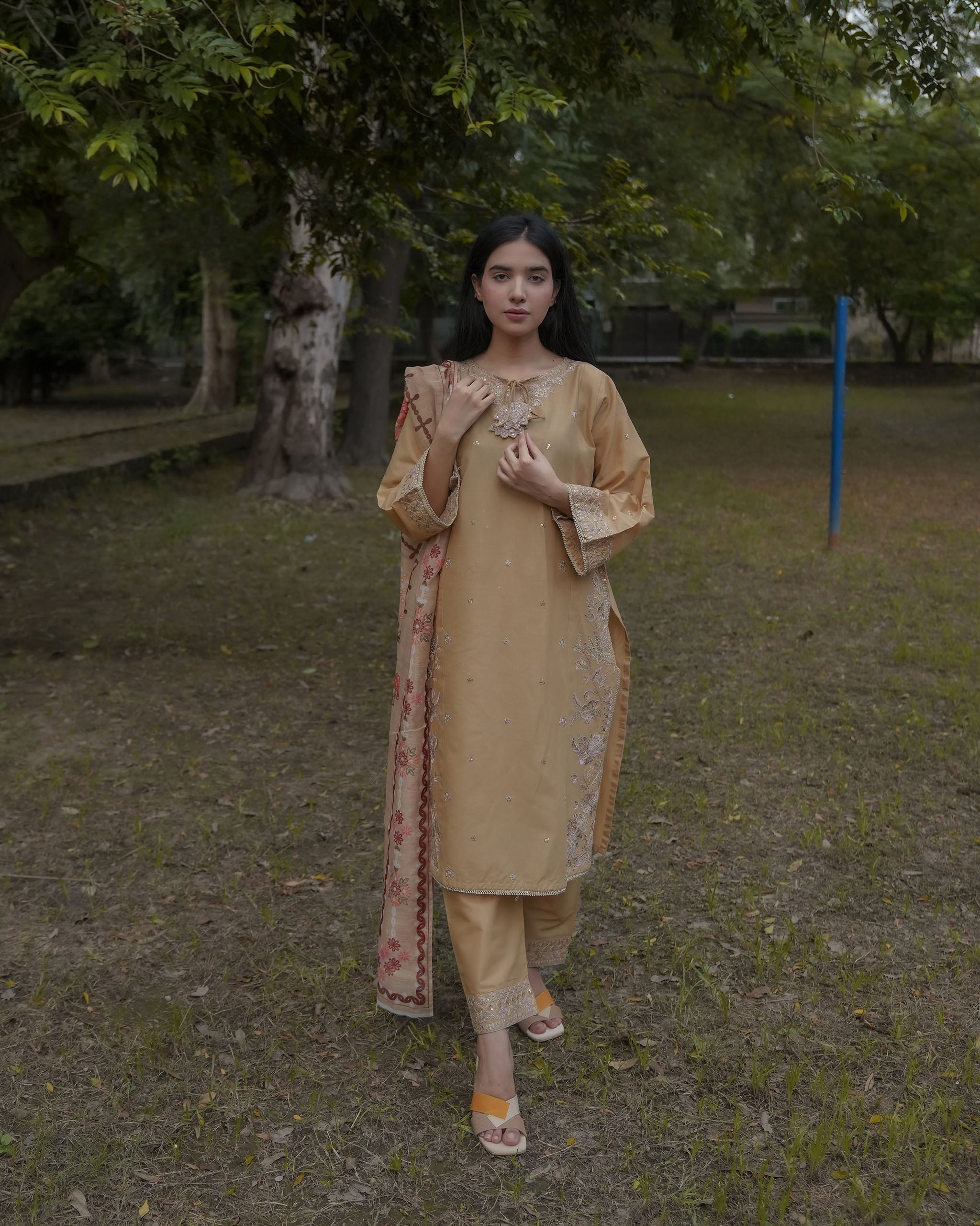 Attirepret – Beige Cotton 3-Piece Suit