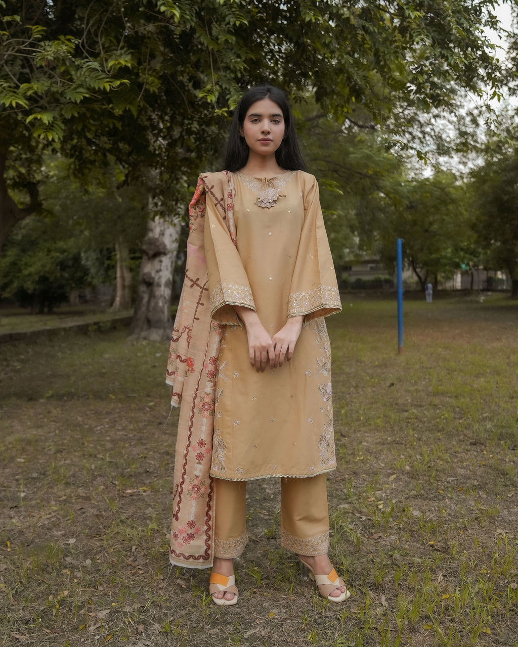 Attirepret – Beige Cotton 3-Piece Suit