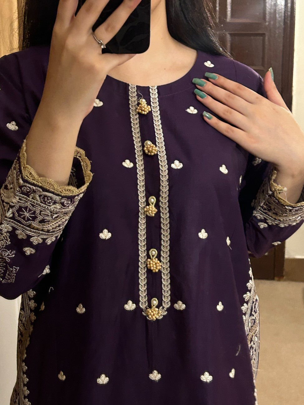 Ready-to-Wear 3-Piece Cotton Suit – Plum Purple