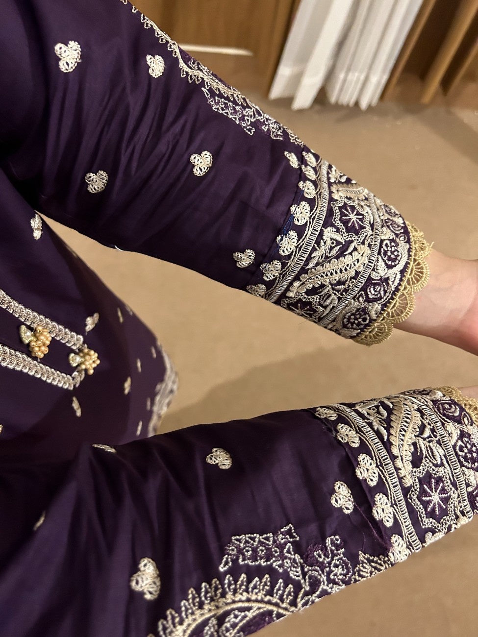 Ready-to-Wear 3-Piece Cotton Suit – Plum Purple