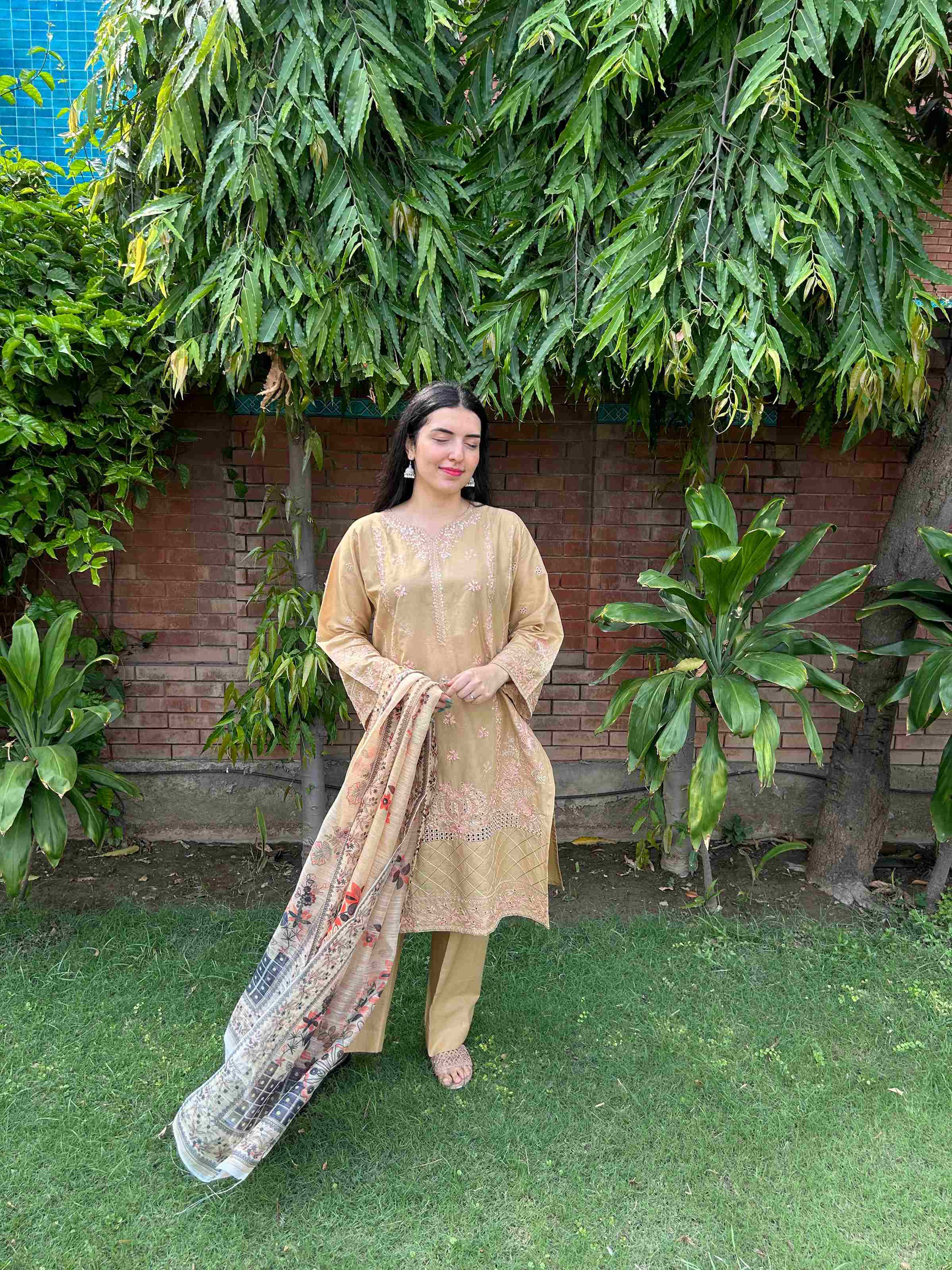 Radiant Earth Tones: Attire Pret Stitched 3-Piece