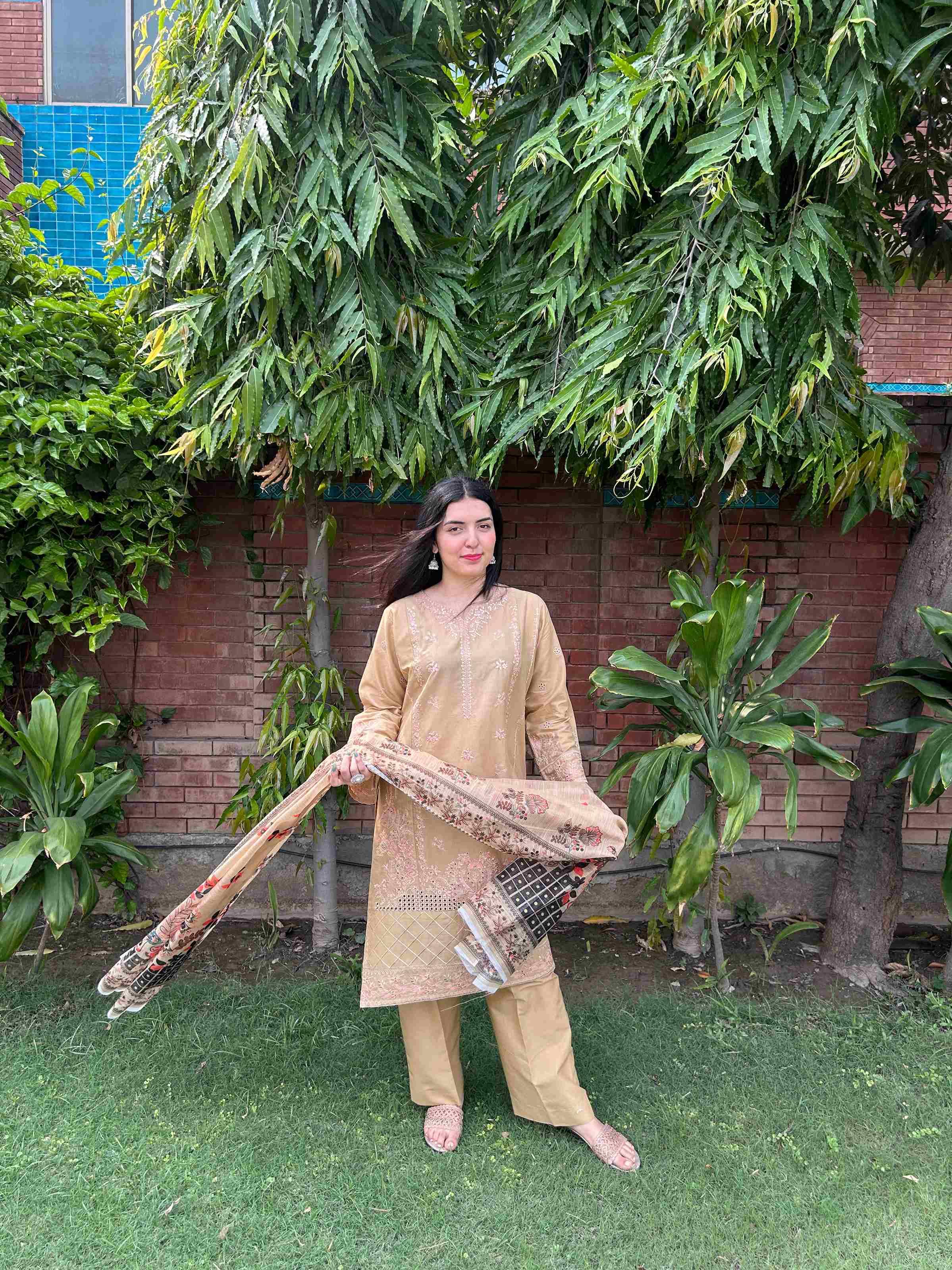 Radiant Earth Tones: Attire Pret Stitched 3-Piece