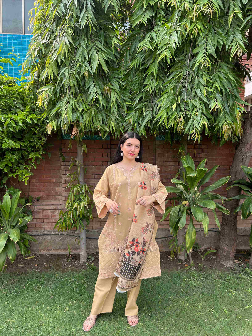 Radiant Earth Tones: Attire Pret Stitched 3-Piece