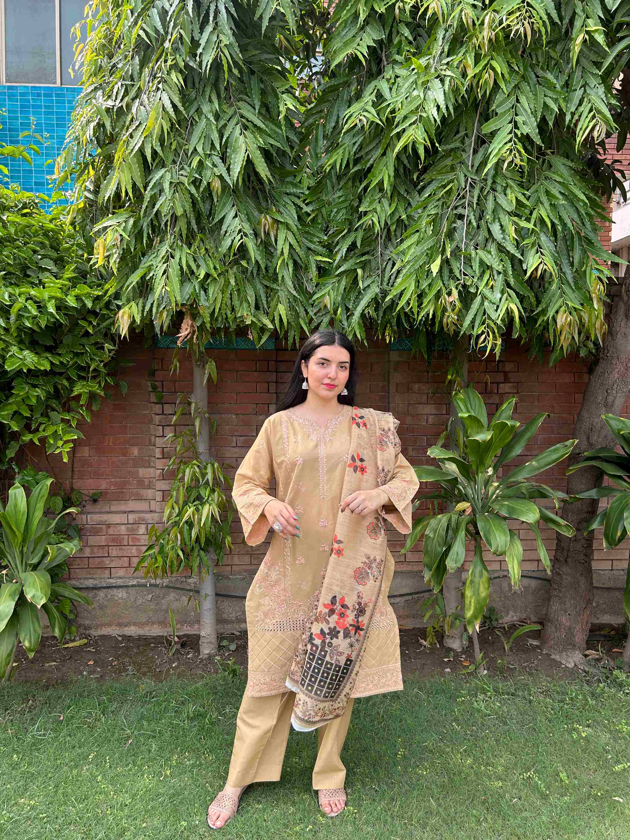 Radiant Earth Tones: Attire Pret Stitched 3-Piece
