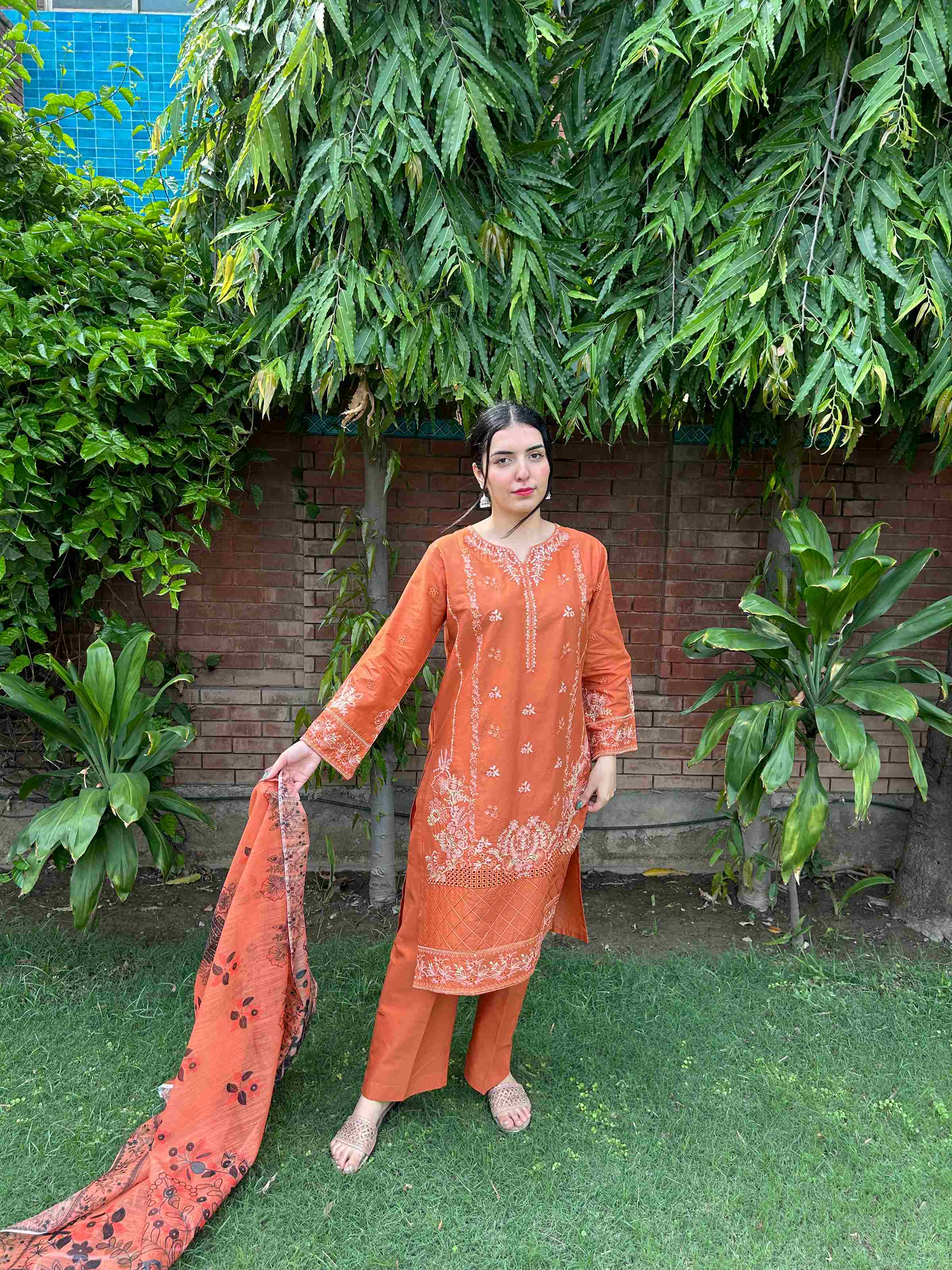 Attire Pret: Exquisite 3-Piece Viscose Embroidered Suit