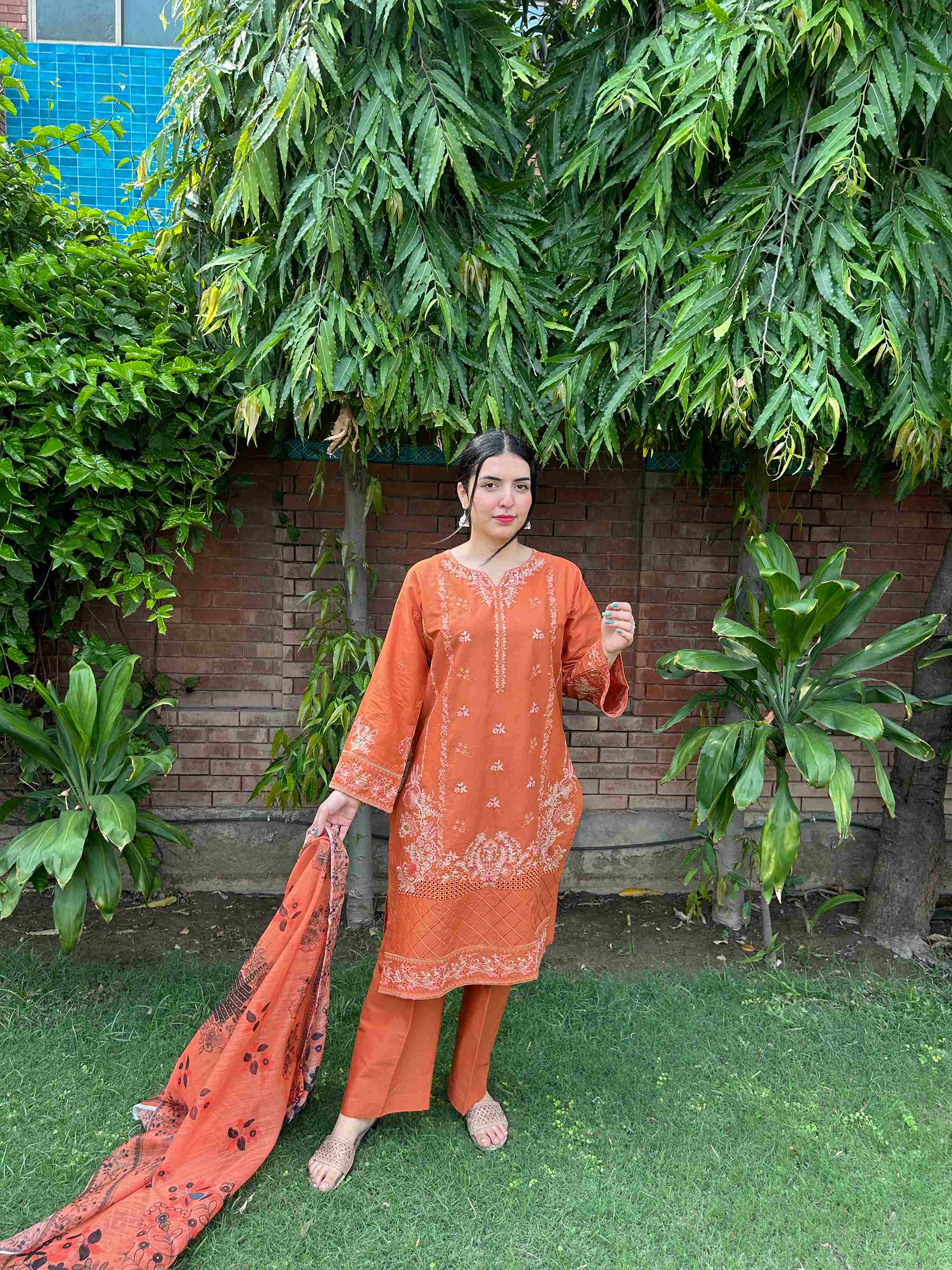 Attire Pret: Exquisite 3-Piece Viscose Embroidered Suit