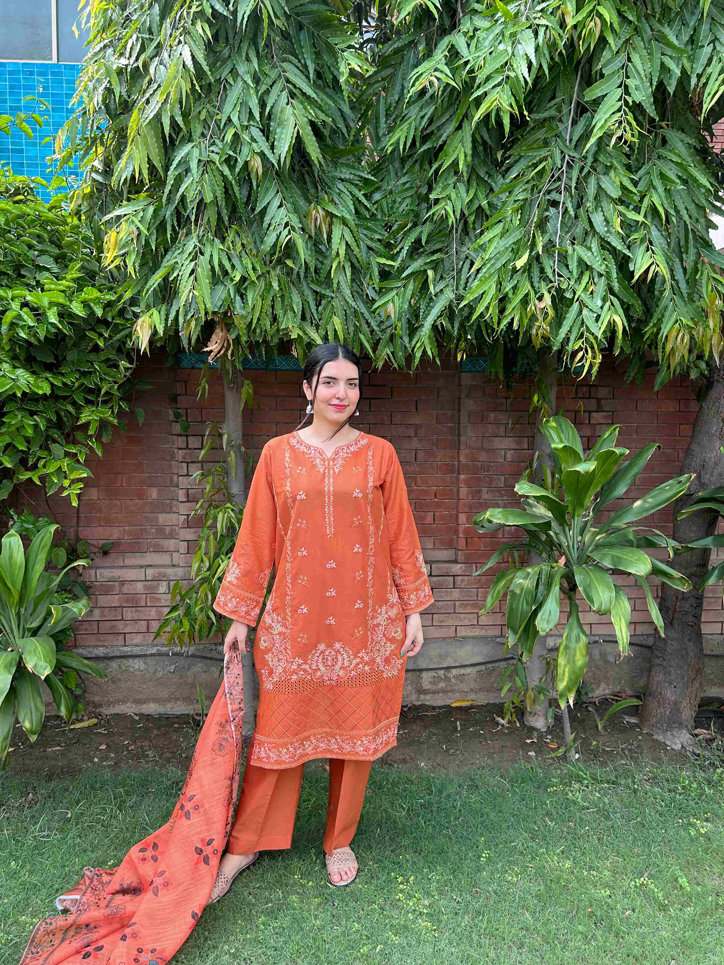 Attire Pret: Exquisite 3-Piece Viscose Embroidered Suit