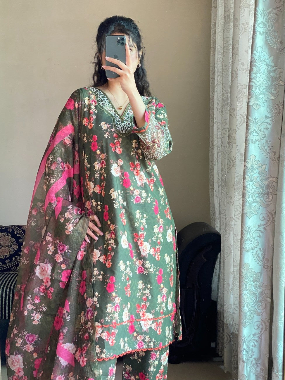 AttirePret 3-Piece Cambric Printed