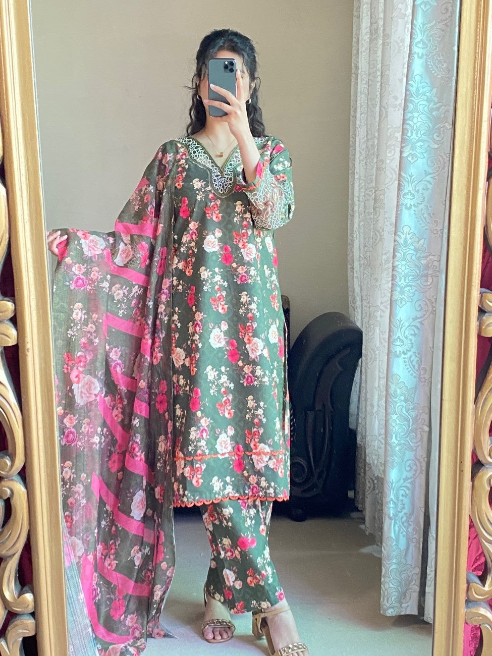 AttirePret 3-Piece Cambric Printed