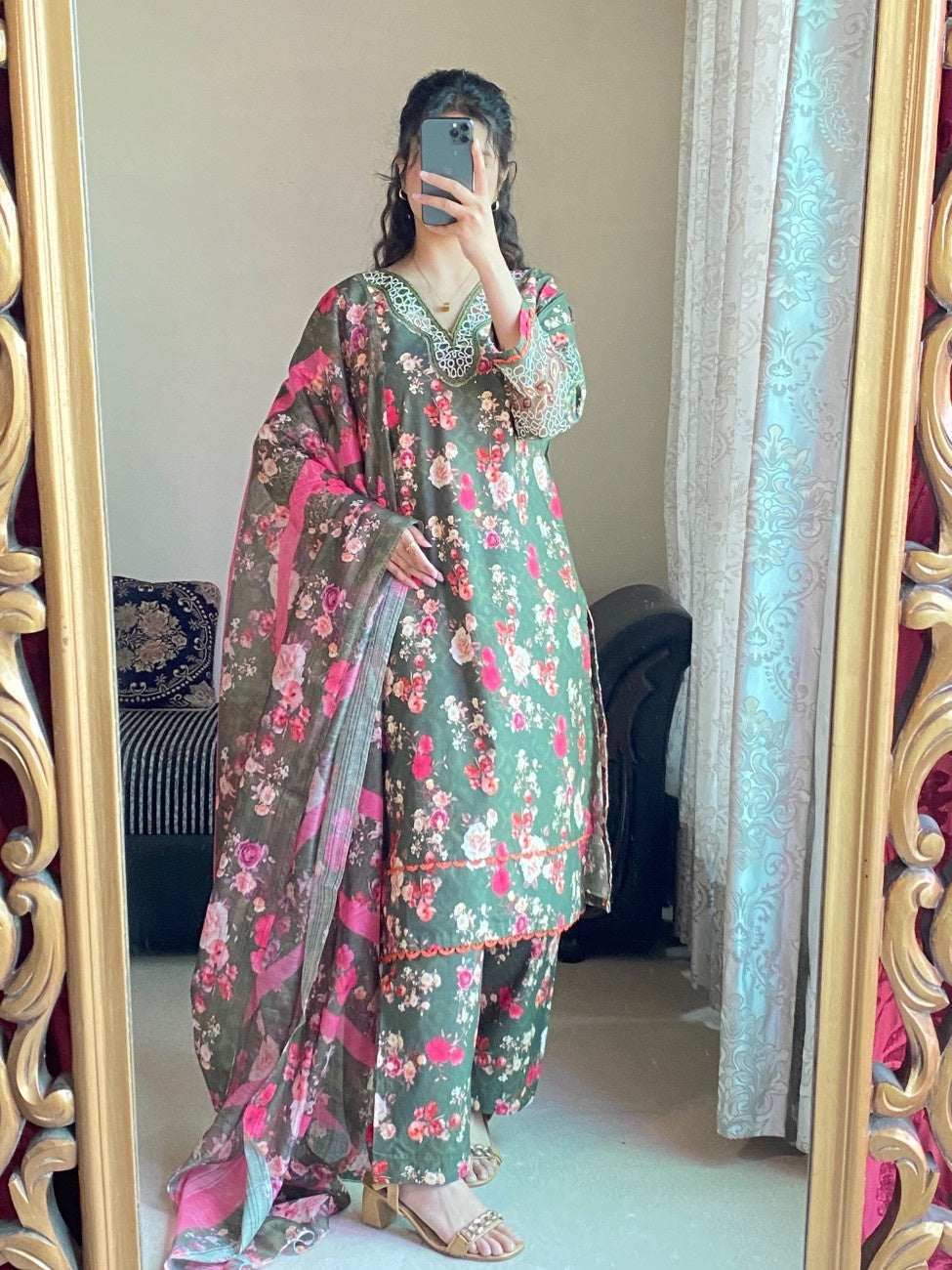 AttirePret 3-Piece Cambric Printed