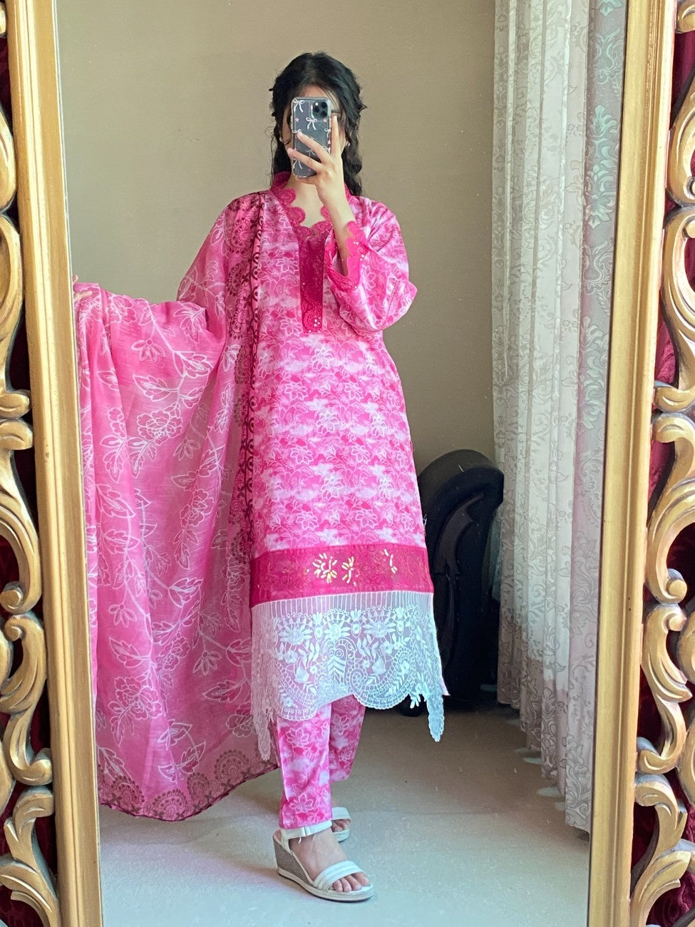 Blush Bloom – 3 Piece Printed Lawn Suit