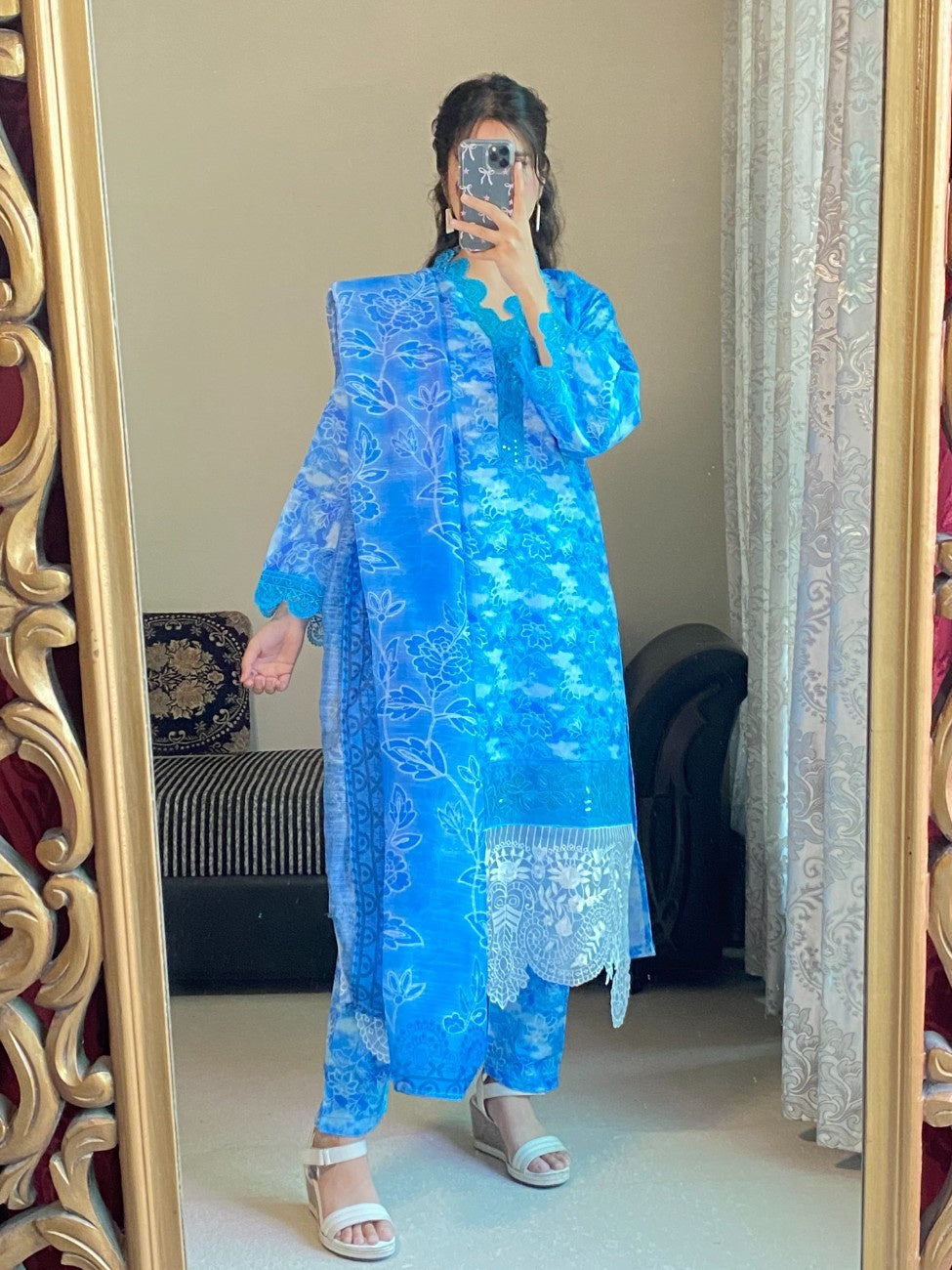 Blue Mirage – 3 Piece Printed Lawn Suit