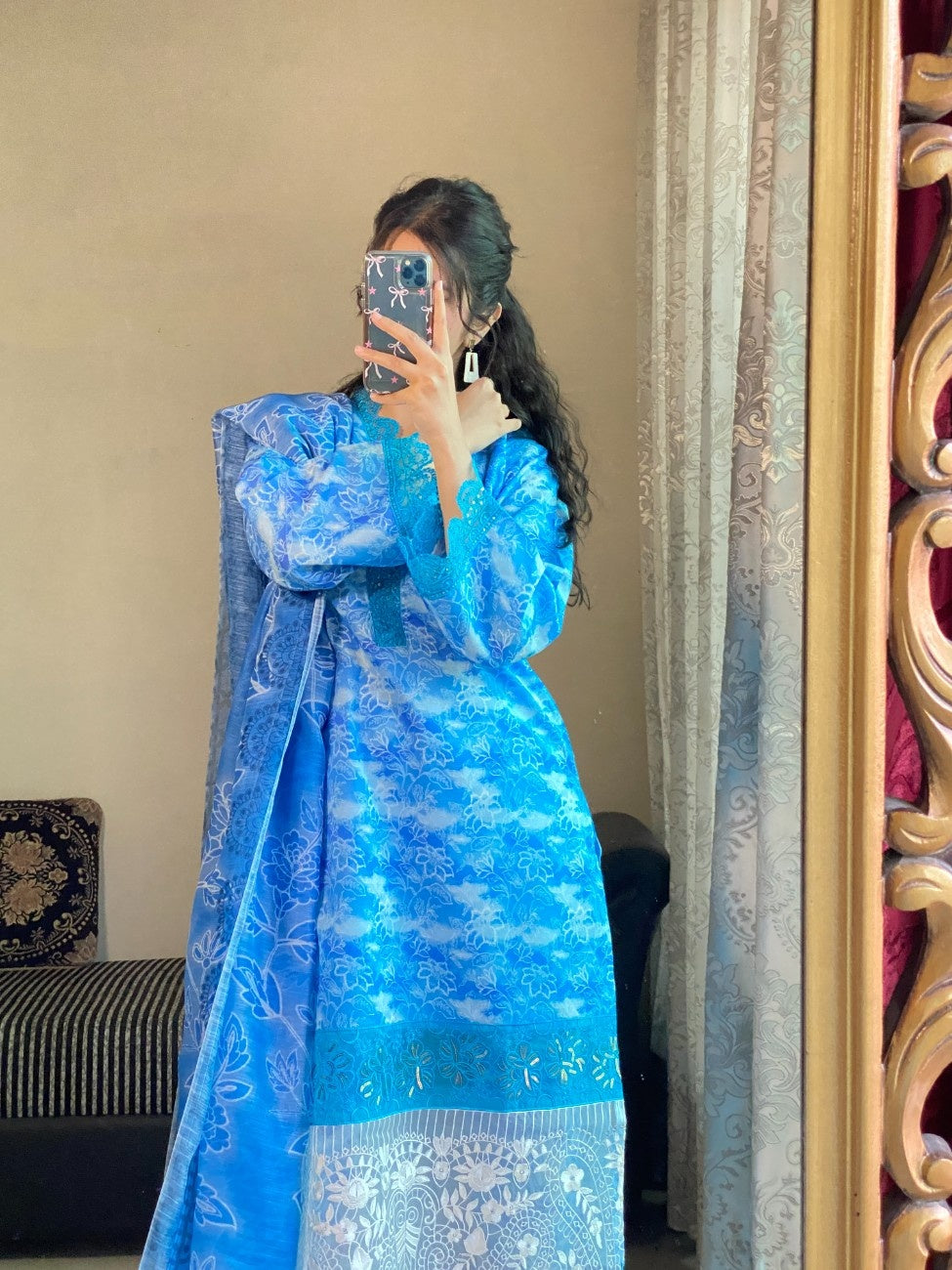 Blue Mirage – 3 Piece Printed Lawn Suit