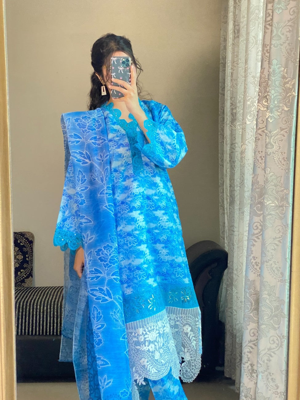 Blue Mirage – 3 Piece Printed Lawn Suit
