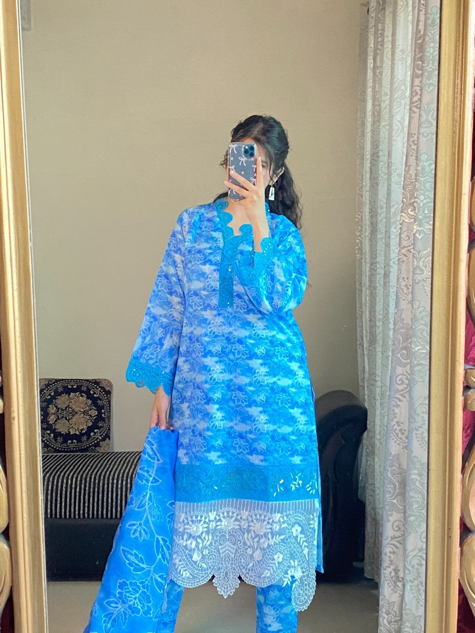 Blue Mirage – 3 Piece Printed Lawn Suit